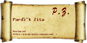 Parák Zita névjegykártya