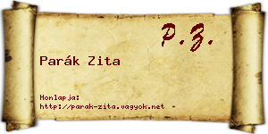 Parák Zita névjegykártya